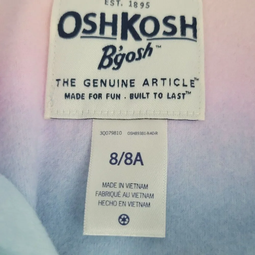 OshKosh B'Gosh Kids Girls 8 Colorful Stripes 100% Polyester Pullover Multi NWT